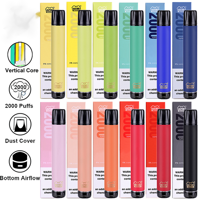Αυθεντικό Vapen Macro 2000 Puffs μίας χρήσης στυλό αναμονής με κατακόρυφο πηνίο συν XXL XTRA EXTRAL FLEX Εξατμιστής Προ-γεμάτες μπαρ E cigs εξατμιστήρες