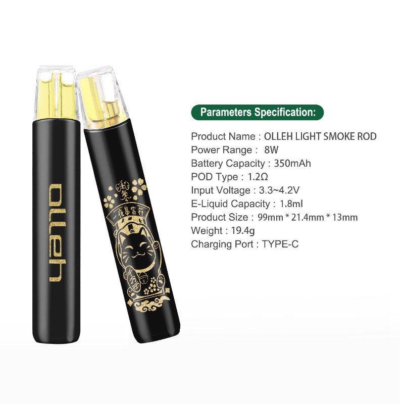 Αυθεντικό τσιγάρο μίας χρήσης τσιγάρων 1.8ml pod 350mAh μπαταρία
